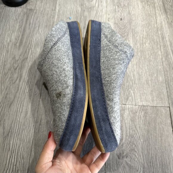 Olukai Hamani Hulu Men’s Size 10 Gray/Navy Slippers Sheep Fur Inner main image 7